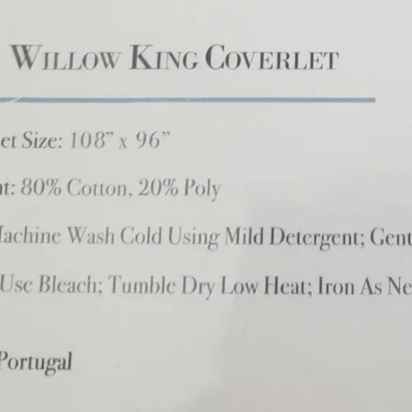 NEW Kevin O'Brien Studio King Jacquard Coverlet Willow Pattern - Picture 8 of 10